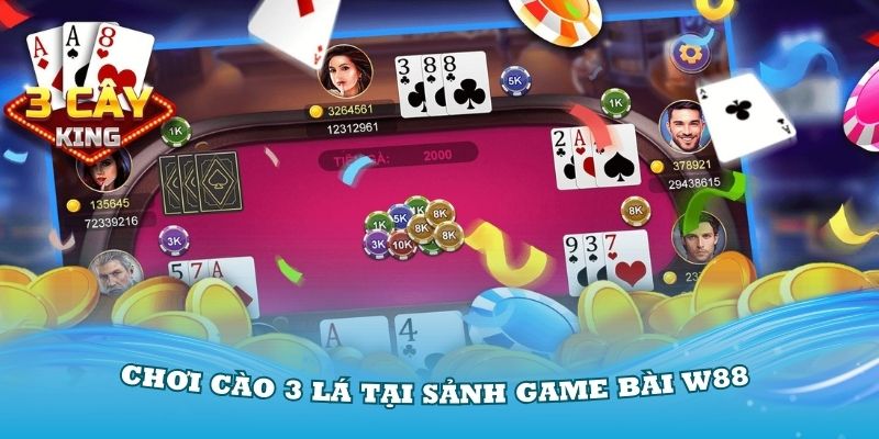 Chơi cào 3 lá tại sảnh game bài W88